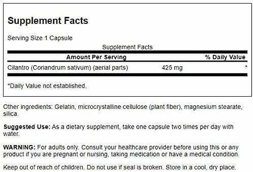 Swanson Cilantro (Coriander) 425 mg 60 Caps Premium - (2 Pack) | Swanson Health