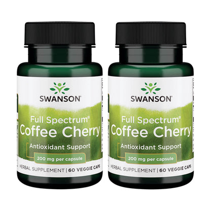 Swanson Full-Spectrum Coffee Cherry-Herbal Immune Support & Wellness (60 Veggie Capsules, 200 mg) 2 Pack