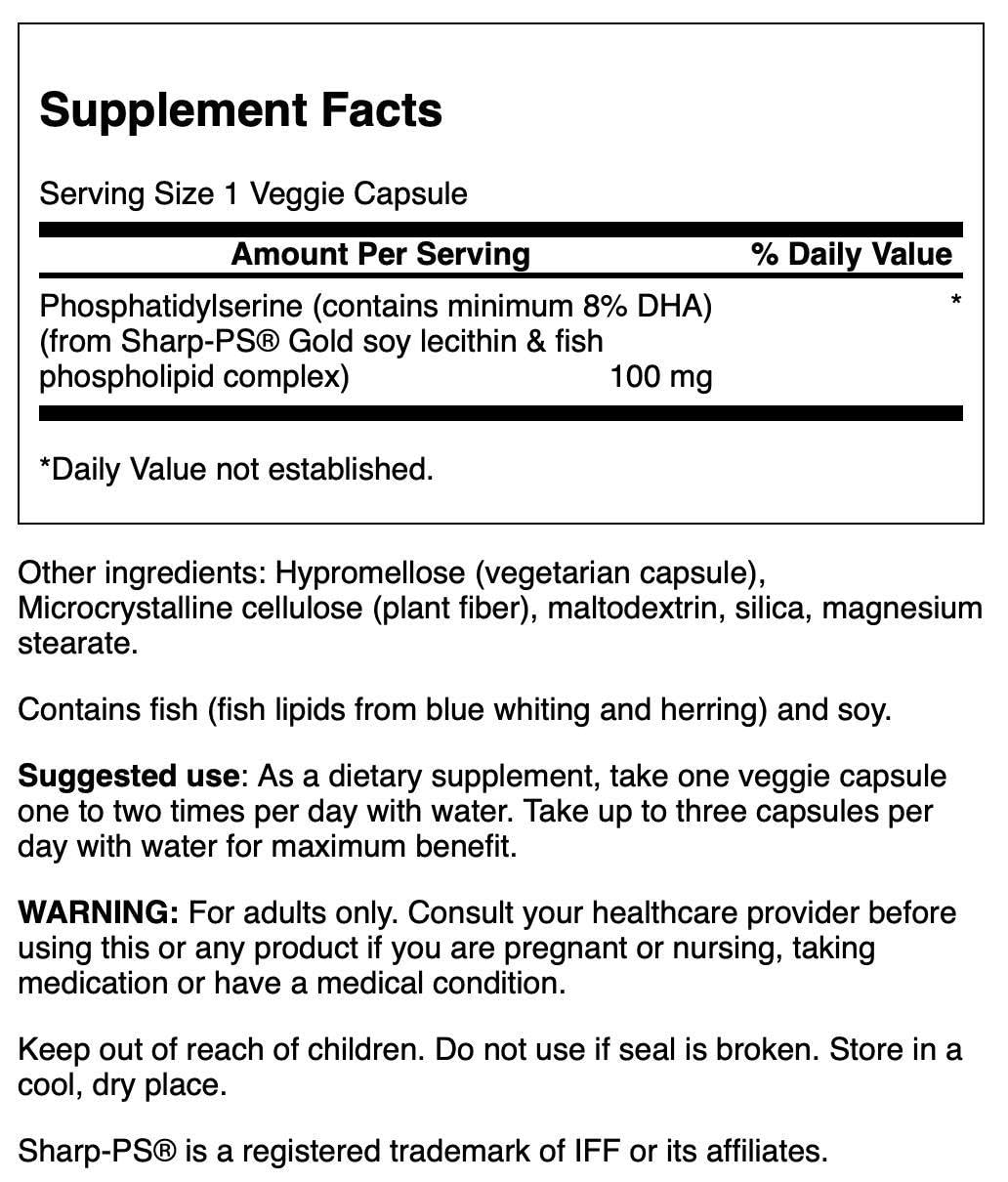 Swanson Conjugated Phosphatidylserine with DHA 100 mg - 30 Capsules