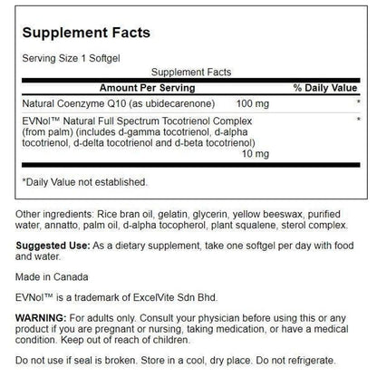 Swanson CoQ10 100 mg with 10 mg Tocotrienols – 60 Softgels