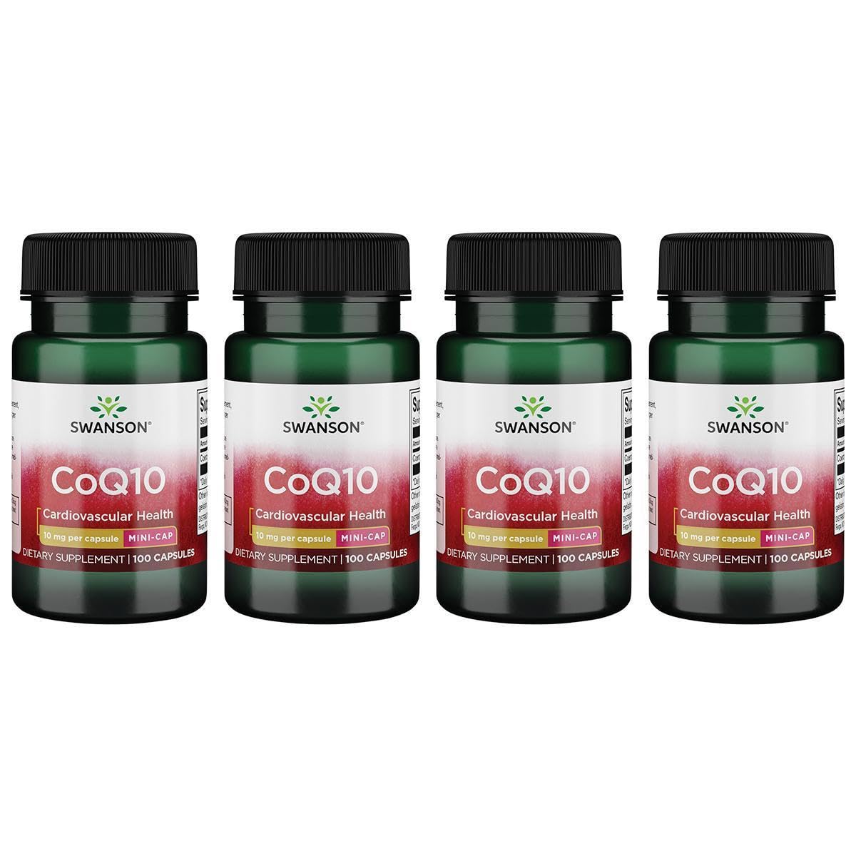 Swanson CoQ10 Mini Cap 10 mg – 100 Caps (4 Pack) | Cardio Support & Antioxidant