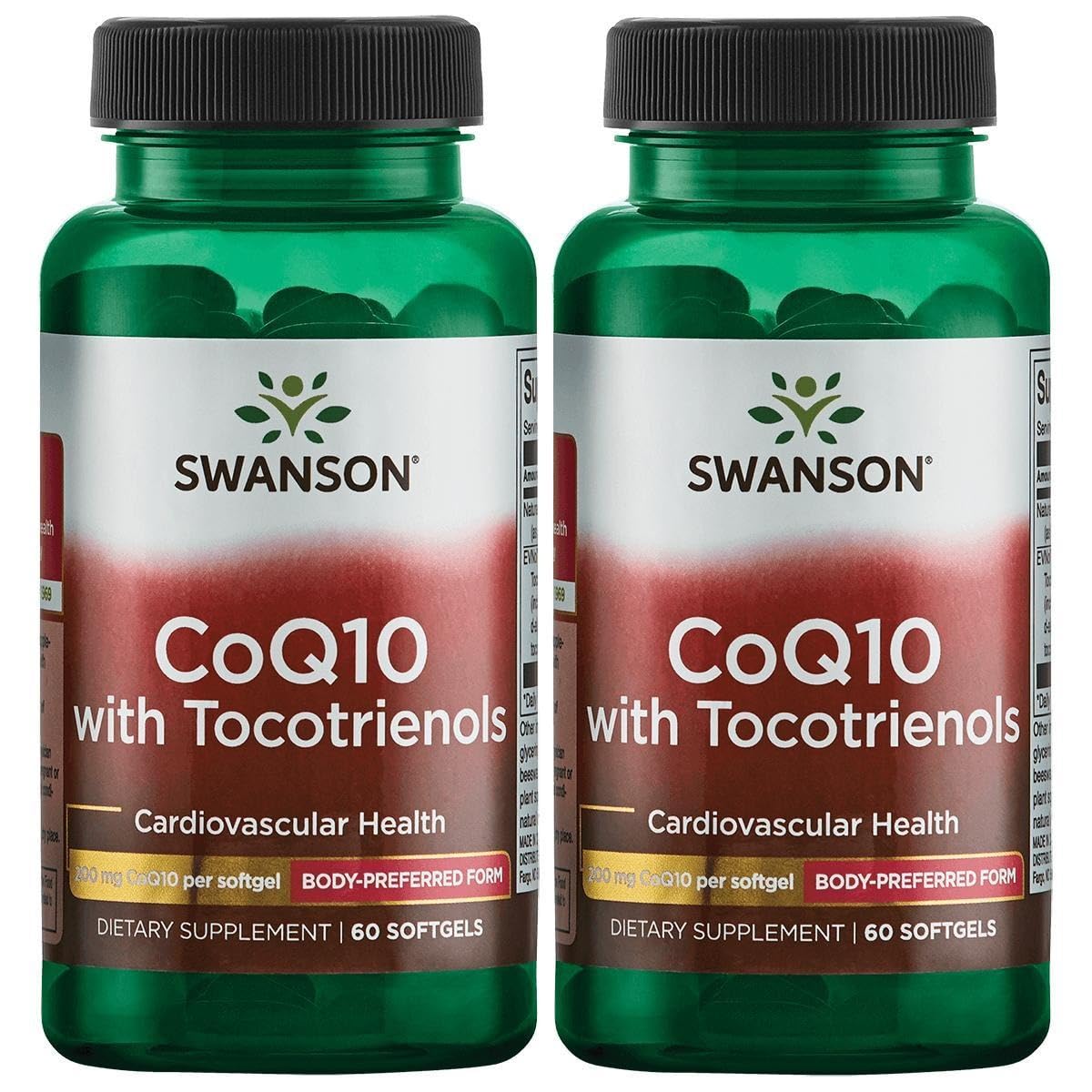 Swanson Coq10 with Tocotrienols 200 mg 60 Sgels (2 Pack)
