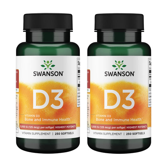 Swanson Vitamin D3 Softgels 250 Count – 2 Pack for Bone Health & Immune Support BritishVita | Premium UK Vitamins & Wellness Supplements