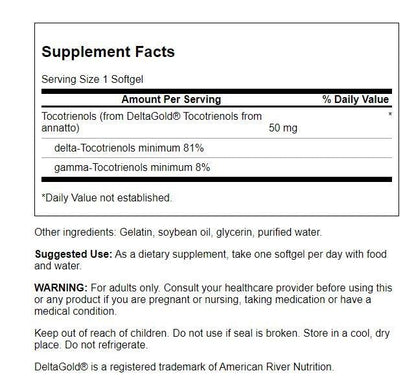 Swanson Deltagold Tocotrienols Annatto 50mg | 3 Pack – Supports Cholesterol