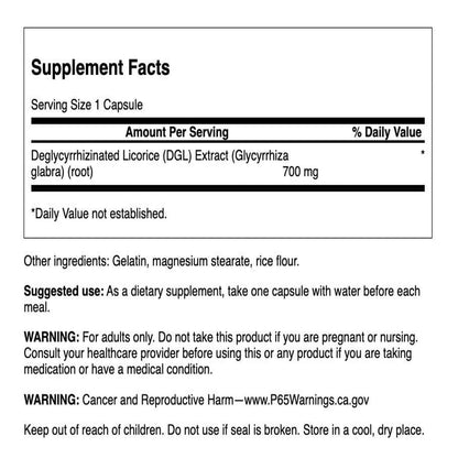 Swanson High Potency DGL Licorice - Digestive Health Support, 90 Capsules