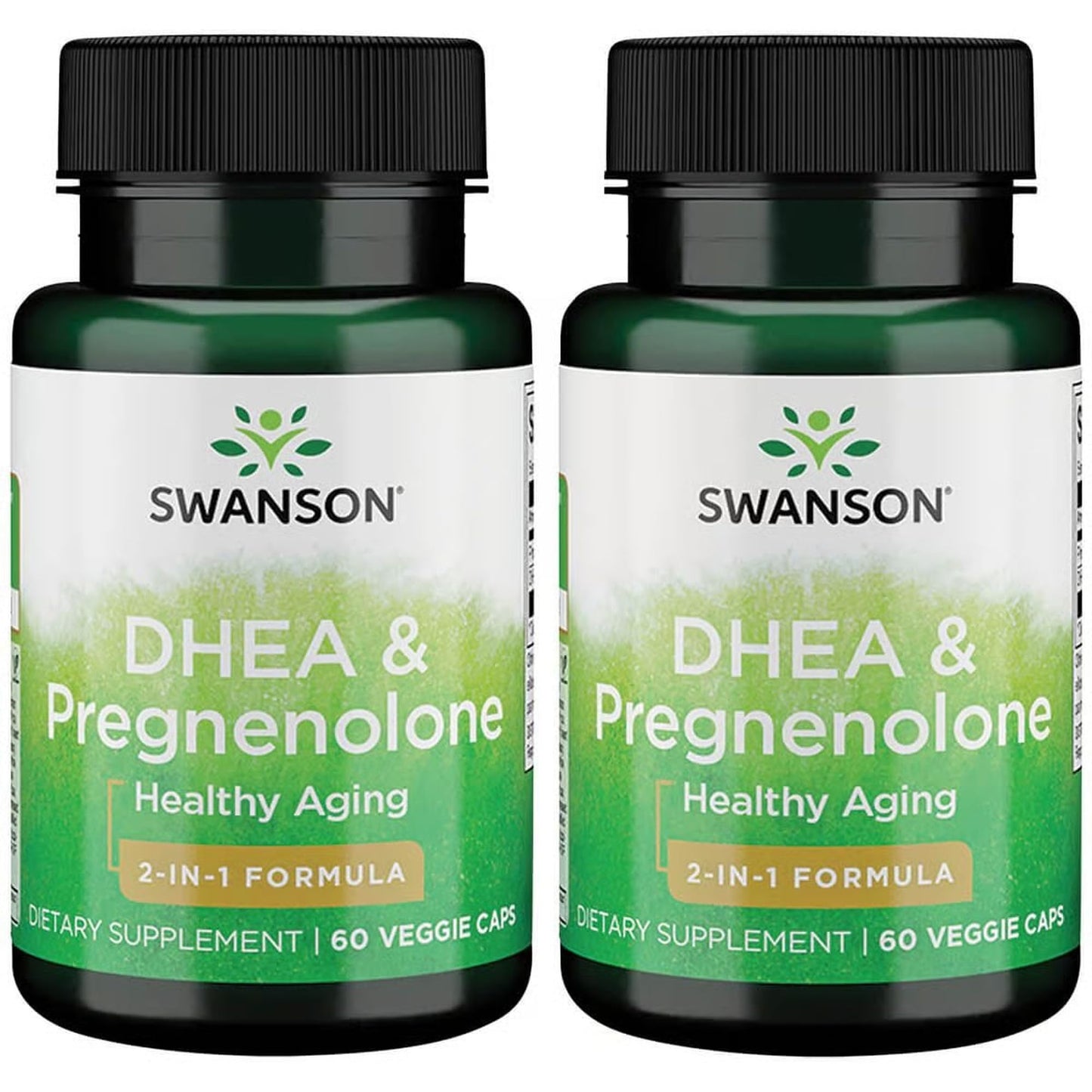 Swanson DHEA and Pregnenolone Complex 60 Veg Capsules (2 Pack) – Hormone Support