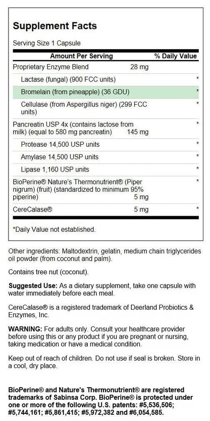 Swanson Digestitol: Digestive Enzymes & BioPerine for Digestive Health (60 caps)