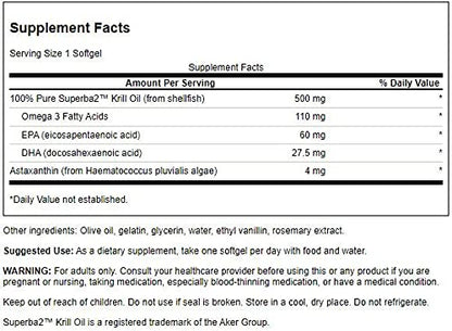 Swanson EFA Krill Oil & ASTAXANTHIN 30 SGELS