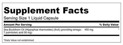Swanson EFA Omega-7 Oil 450MG | 30 LIQ CAPS | Non-GMO