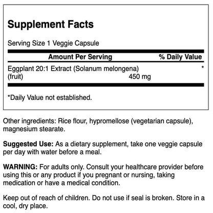 Swanson Eggplant Extract 20:1 450 mg - 30 Veg Capsules