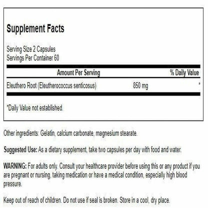 Swanson Eleuthero Root 425 Milligrams - 120 Capsules