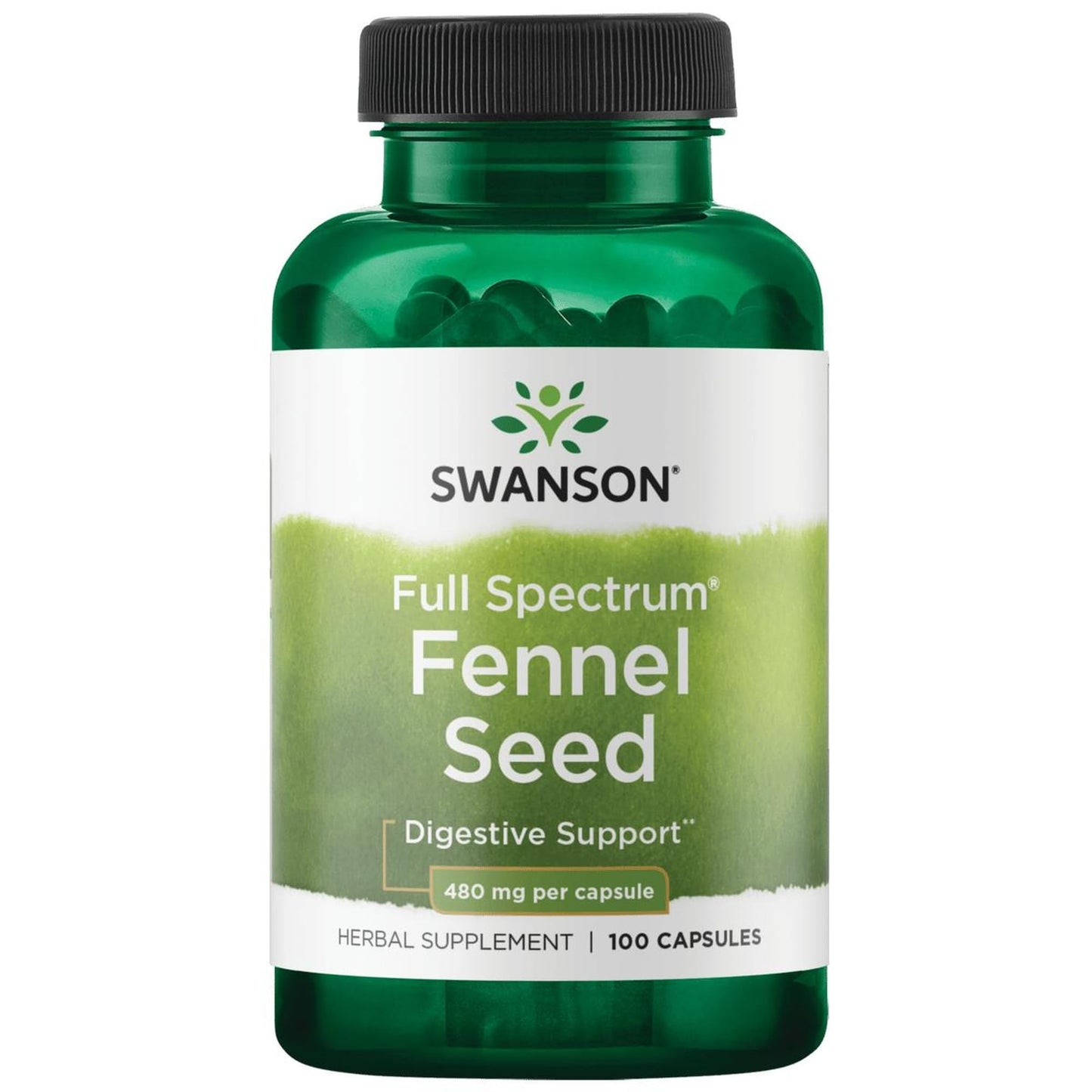 Swanson Fennel 480 Milligrams 100 Capsules | Digestive Support & Hormonal Health