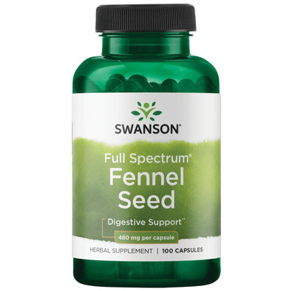 Swanson Fennel 480 Milligrams 100 Capsules | Digestive Support & Hormonal Health