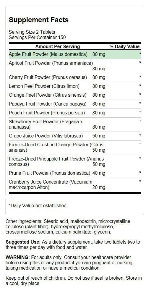 Swanson Fruit4Life 300 Tabs – Antioxidant Fruit Tablet Complex