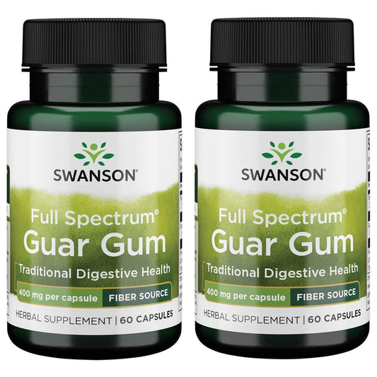Swanson Full Spectrum Guar Gum 400 mg 60 Caps (2 Pack) | Swanson Health BritishVita | Premium UK Vitamins & Wellness Supplements