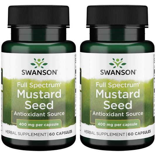 Swanson Full Spectrum Mustard Seed 400 Milligrams 60 Capsules (2 Pack) BritishVita | Premium UK Vitamins & Wellness Supplements