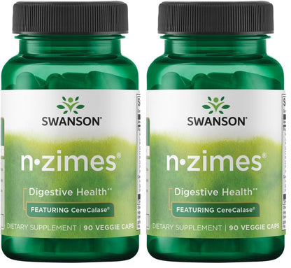Swanson Full Spectrum N-Zymes 90 Veg Capsules Enzyme (Pack of 2)