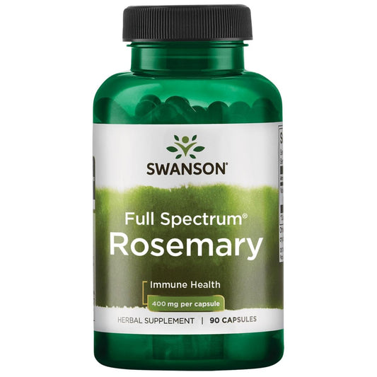 Swanson Full Spectrum Rosemary - Immune Support Herbal Supplement (90 Capsules, 400 mg each) BritishVita | Premium UK Vitamins & Wellness Supplements