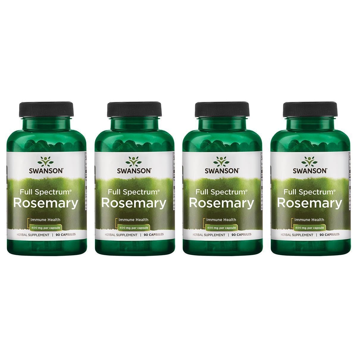 Swanson Full Spectrum Rosemary - Immune Support (90 Capsules, 400mg) - 4 Pack