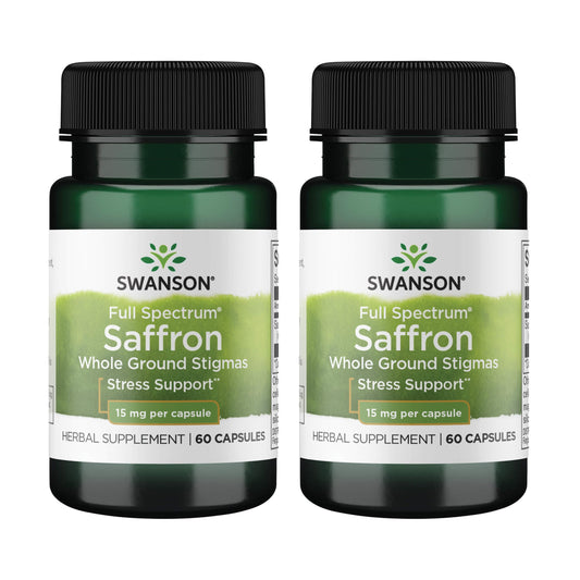 Swanson Full Spectrum Saffron – Organic Spanish Saffron, Mood Support (60 Veggie Capsules, 15 mg) 2 Pack BritishVita | Premium UK Vitamins & Wellness Supplements