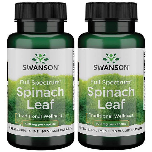 Swanson Full Spectrum Spinach Leaf 400 mg – 90 Veg Capsules (2 Pack) BritishVita | Premium UK Vitamins & Wellness Supplements