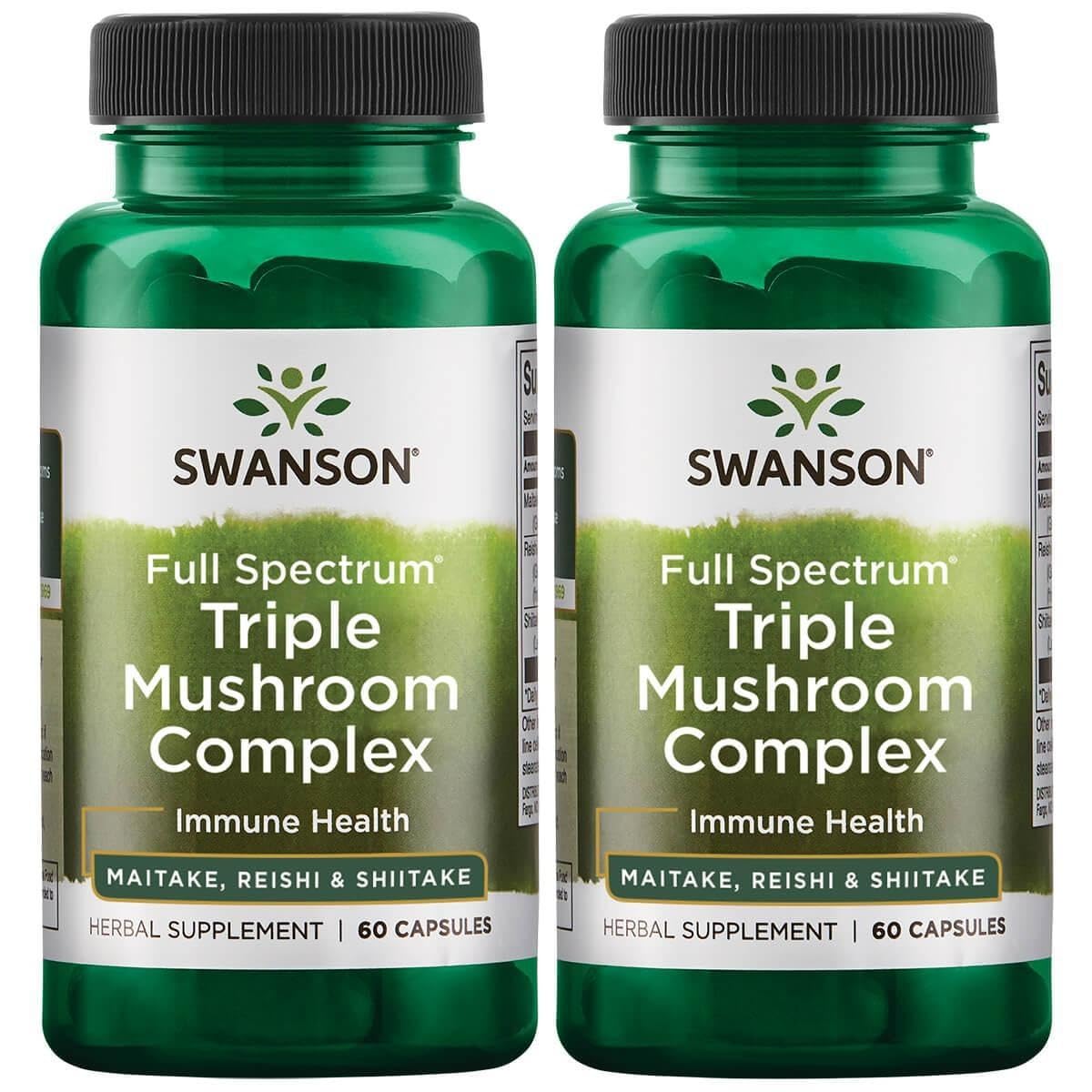 Swanson Full Spectrum Triple Mushroom Complex 60 Capsules (2 Pack) | Immune Support