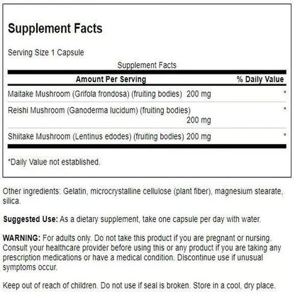 Swanson Full Spectrum Triple Mushroom Complex 60 Capsules Immune Support
