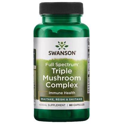 Swanson Full Spectrum Triple Mushroom Complex 60 Capsules Immune Support