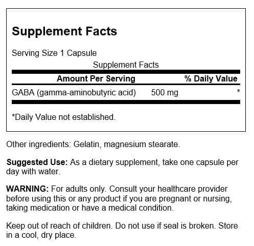 Swanson GABA - Calm & Restful Sleep Support (500mg, 100 caps) - 3 Pack