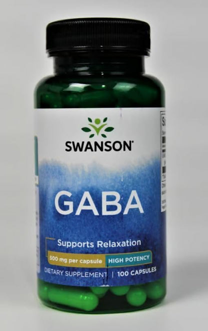 Swanson GABA - Calm & Restful Sleep Support (500mg, 100 caps) - 3 Pack