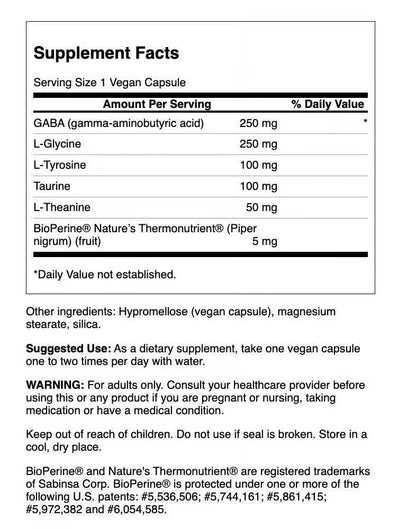 Swanson Gabaplex Amino Acid with L-Tyrosine & L-Theanine - 60 Veg Capsules (2 Pack)