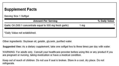 Swanson Garlic Oil - Equivalent to 500 Milligrams, 250 Sgels