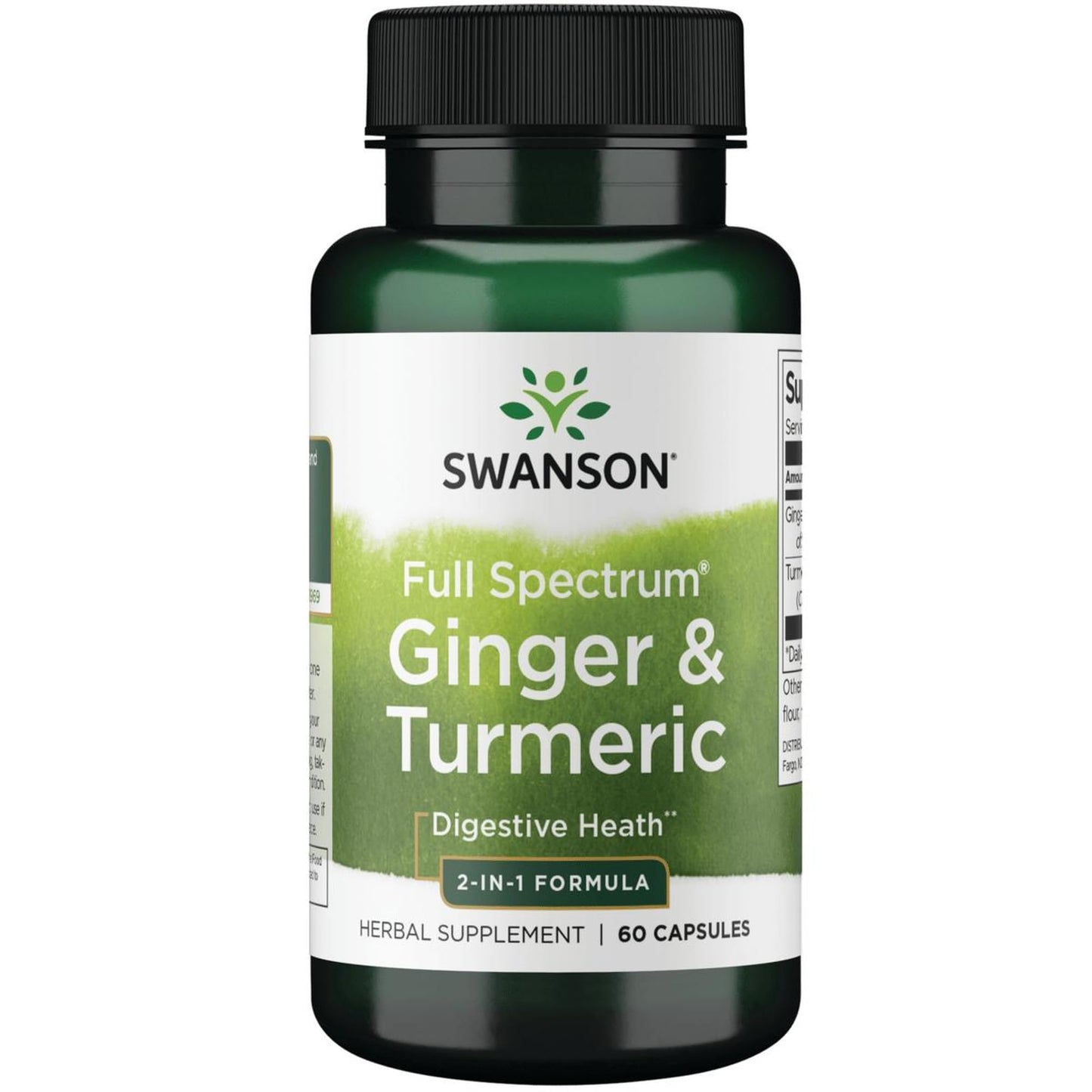 Swanson Full Spectrum Ginger & Turmeric 60 Capsules | Digestive Health