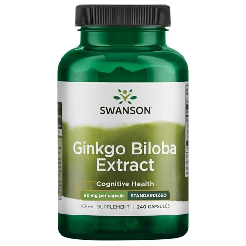 Swanson Ginkgo Biloba Extract 24% 60 mg – 240 Capsules | Cognitive Support