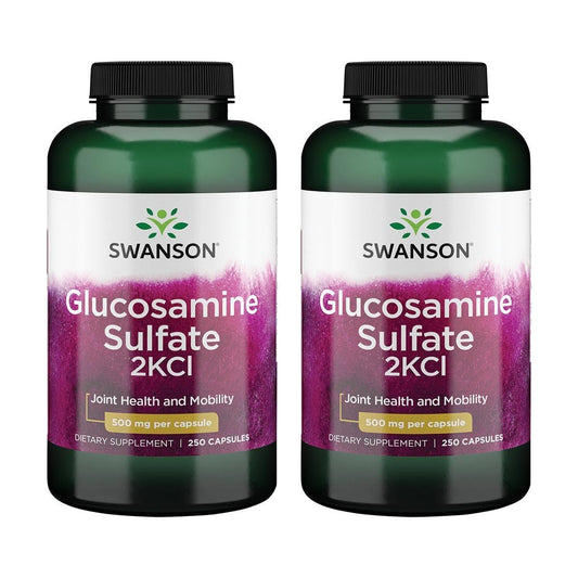 Swanson Glucosamine Sulfate 2Kcl 500 Milligrams 250 Capsules (2 Pack) - Joint Support BritishVita | Premium UK Vitamins & Wellness Supplements