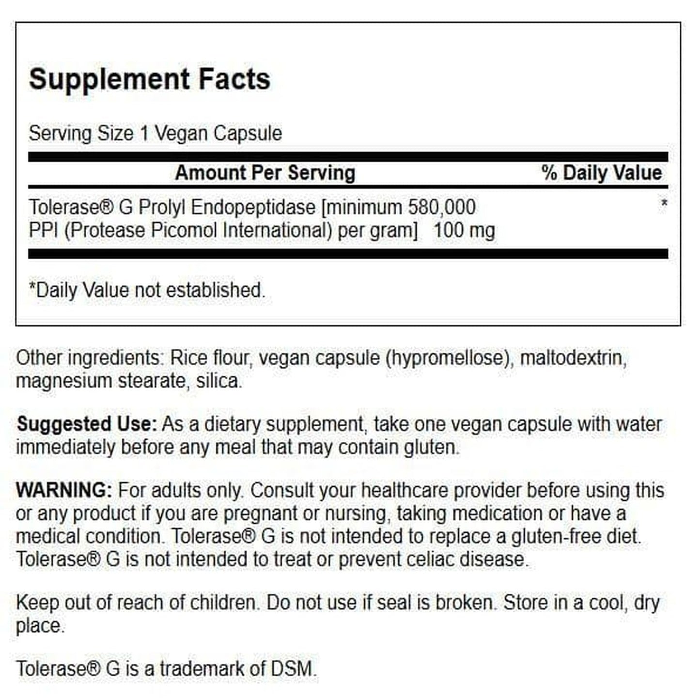 Swanson Gluten Rid with Tolerase G 100 mg | 90 Veg Capsules Enzyme