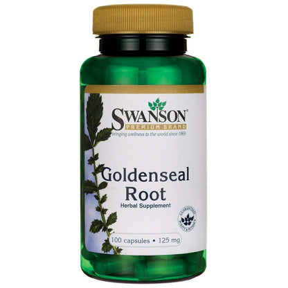 Swanson GOLDENSEAL Root 125 mg - 100 Caps | Immune Support, Non-GMO