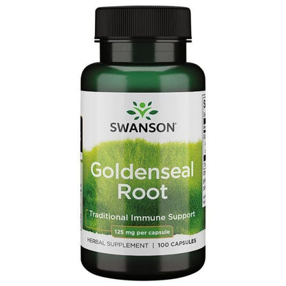 Swanson GOLDENSEAL Root 125 mg - 100 Caps | Immune Support, Non-GMO