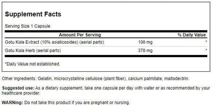 Swanson Gotu Kola (Standardized) 100 Milligrams 120 Capsules