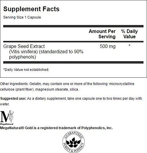Swanson Grape Seed Extract - Standardized 9% Polyphenols, 500mg | 60 Caps