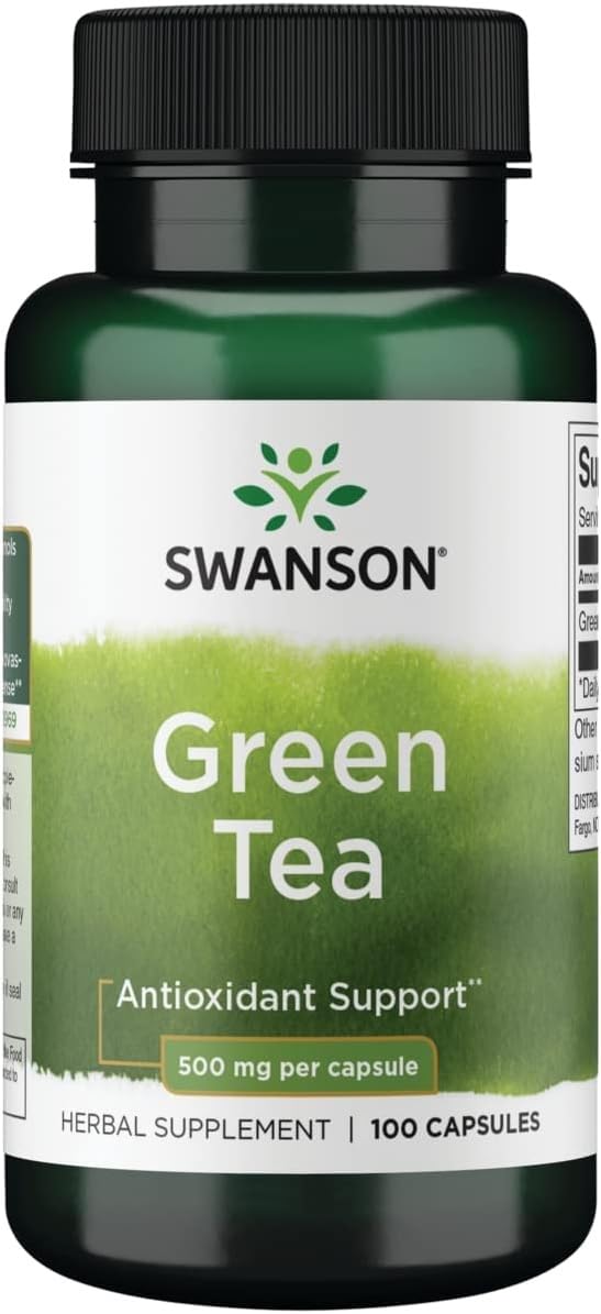 Swanson Green Tea Extract Supplement - 500 mg, 100 Capsules | Antioxidant Rich