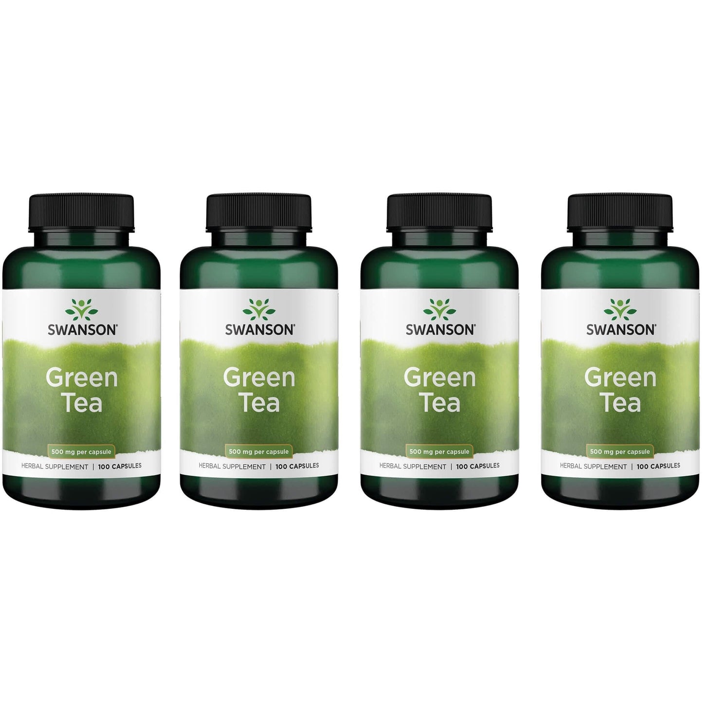 Swanson Green Tea Extract Supplement – 500 mg – 100 Capsules (4 Pack)