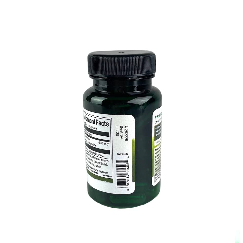 Swanson Full-Spectrum Hibiscus Flower - Heart Health Support (60 Caps, 400mg)