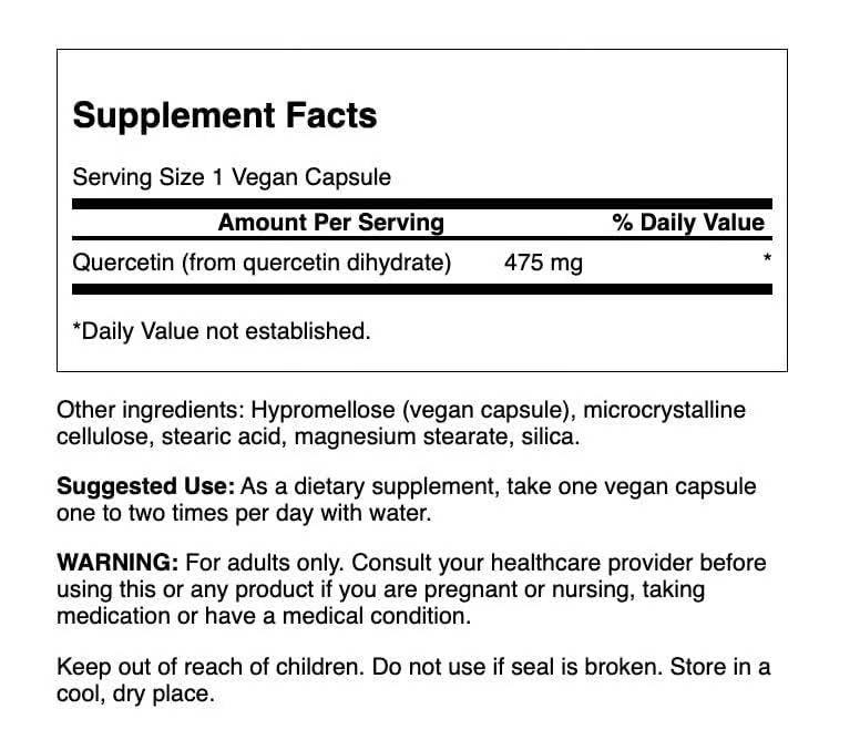 Swanson High Potency Quercetin - 60 Veggie Capsules | Antioxidant Support