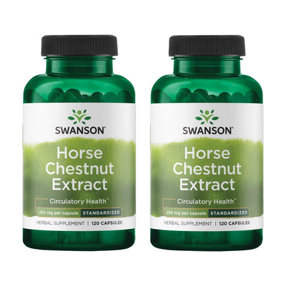 Swanson Horse Chestnut 22% Aescin - 250 mg, 120 Caps (2 Pack)