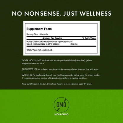 Swanson Horse Chestnut 22% Aescin - 250 mg, 120 Caps (2 Pack)
