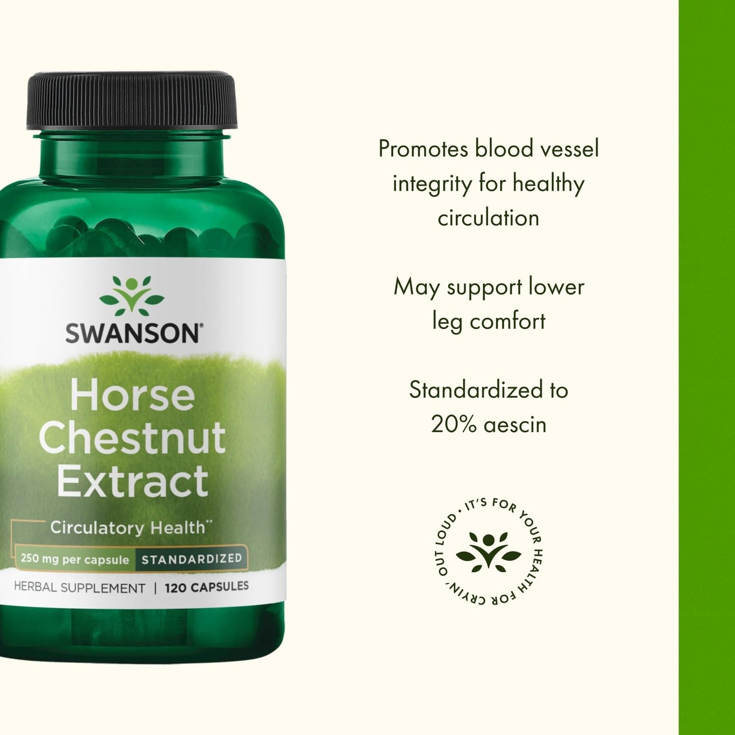 Swanson Horse Chestnut 22% Aescin - 250 mg, 120 Caps (2 Pack)