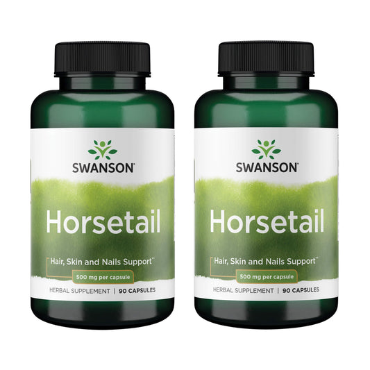 Swanson Horsetail - Herbal Support for Hair, Skin & Nails (90 Capsules, 500mg) - 2 Pack BritishVita | Premium UK Vitamins & Wellness Supplements