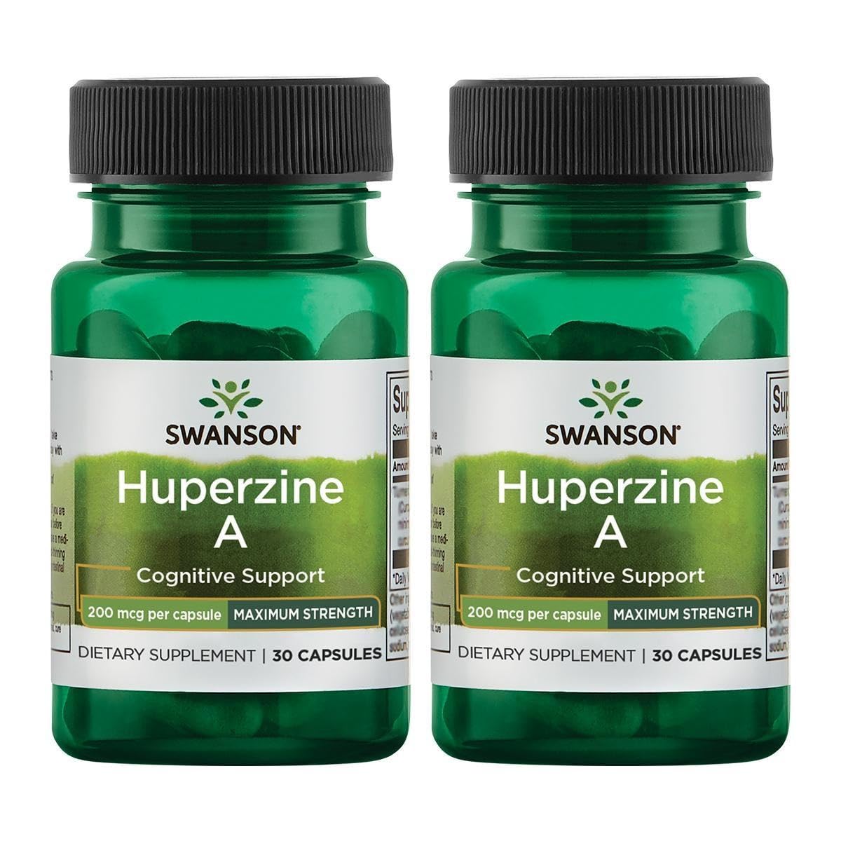 Swanson Maximum-Strength Huperzine A 200 mcg 30 Capsules (2 Pack) | Memory Support