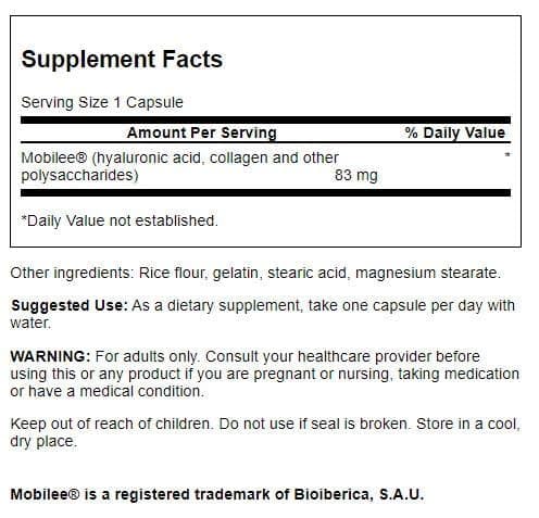 Swanson High Potency Hyal-Joint Hyaluronic Acid Complex 83 Milligrams 60 Capsules